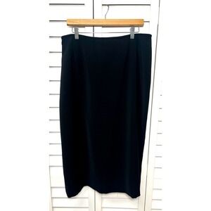 Le Suit Midi Pencil Skirt Career Business Minimalist Women's Size 14 Black